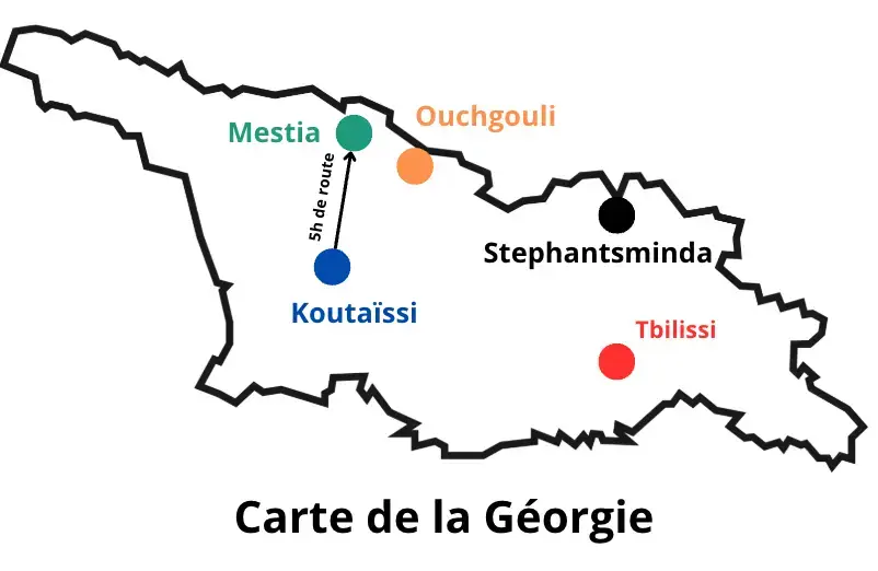mestia et l'ascention des koruldi lakes carte géorgie
