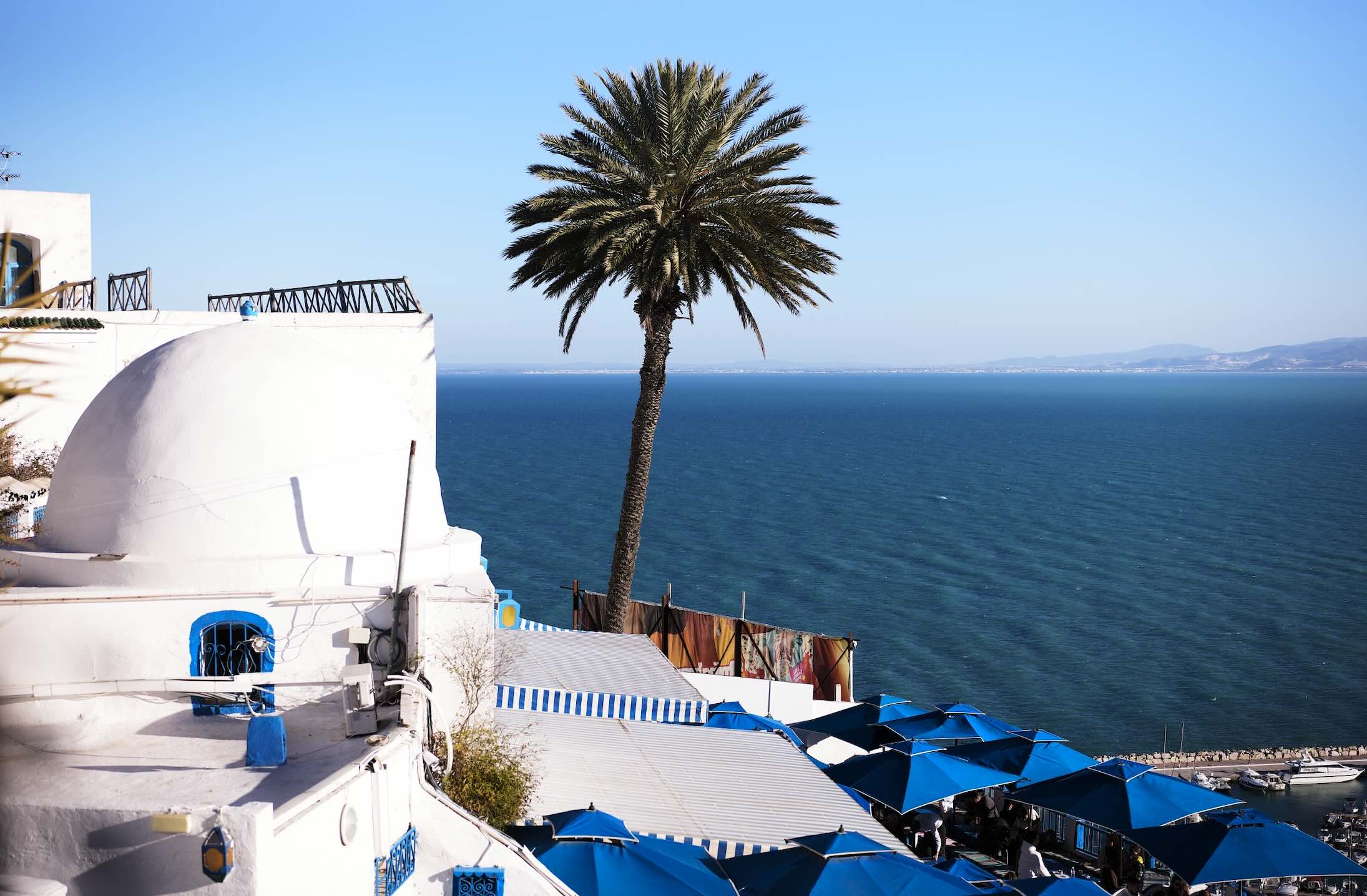 Sidi bou Saïd le coucher de soleil tunisien