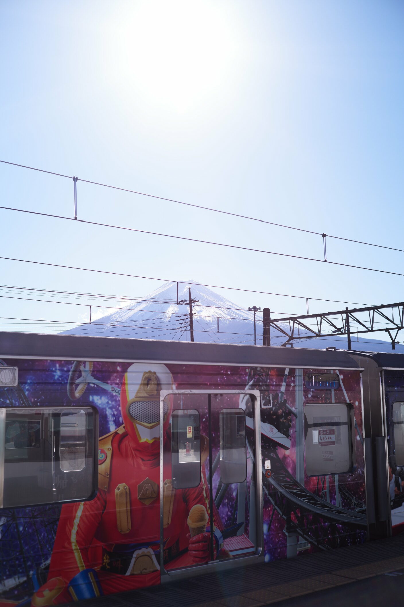 train devant le mont fuji