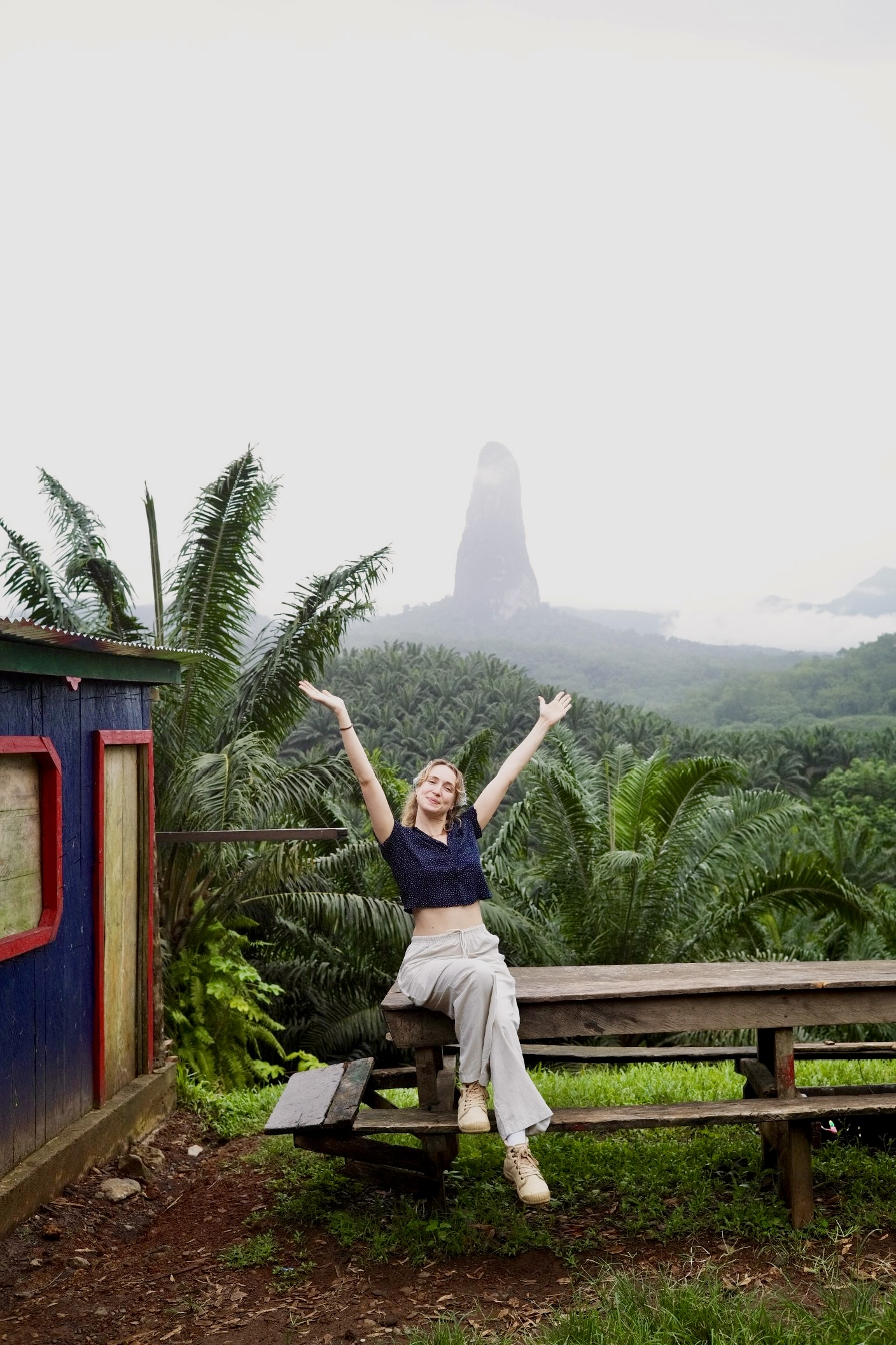pico cao grande depuis la route du sud sao tome